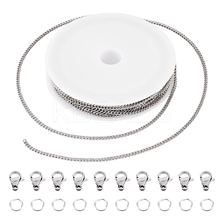 DIY Brass Twisted Chains Necklaces/Bracelets Making Kit DIY-TA0011-10-1