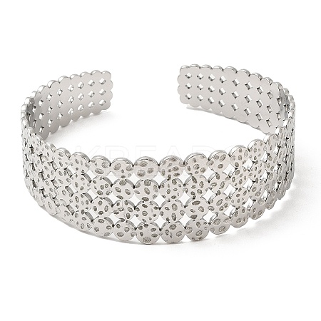 Non-Tarnish 304 Stainless Steel Cuff Bangles BJEW-K267-01P-1