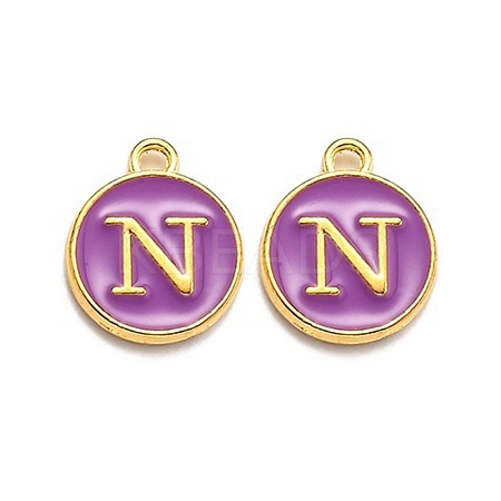 Golden Plated Alloy Enamel Charms ENAM-Q437-12N-1