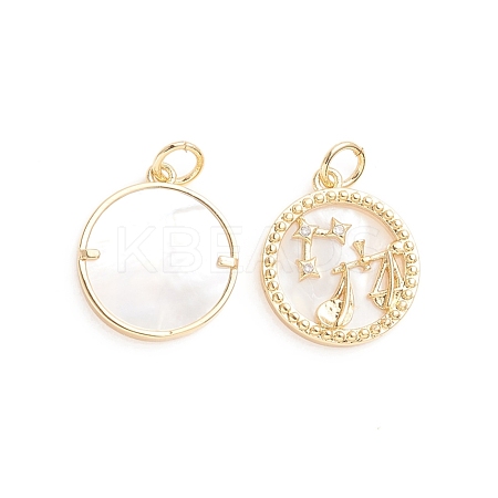 Brass Micro Pave Cubic Zirconia Pendants ZIRC-E164-36B-G-1