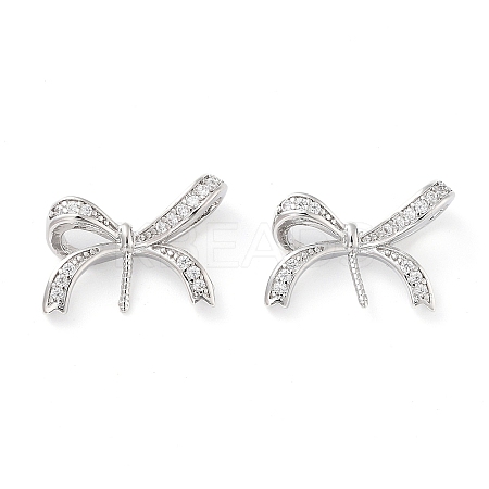 Rack Plating Brass Micro Pave Clear Cubic Zirconia Pendants KK-M280-15P-1