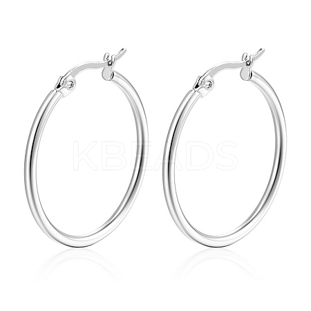 Non-Tarnish 304 Stainless Steel Hoop Earrings PW-WG89744-17-1