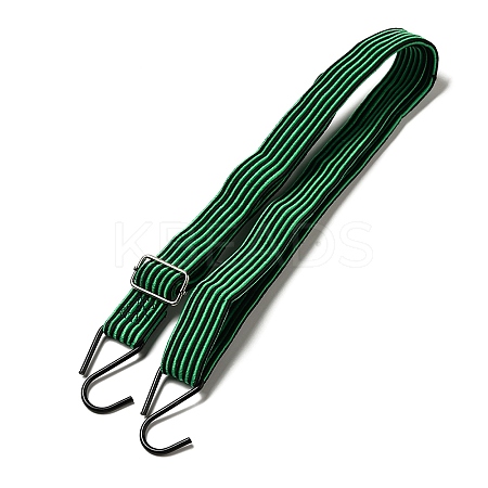 Latex Adjustable Flat Strap with Anti-Rust Iron Hooks AJEW-M042-01A-1