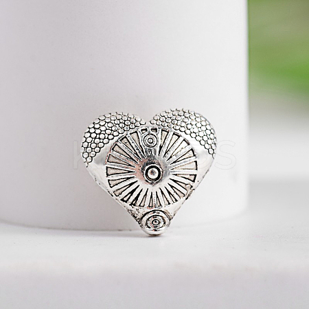Tibetan Style Carved Heart Zinc Alloy Beads LS-X-TIBEB-M028-01AS-1