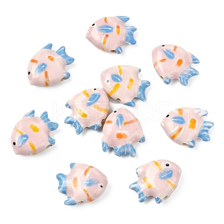 10Pcs Handmade Porcelain Beads PORC-YW0001-24D-1