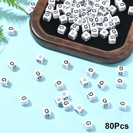 Acrylic Horizontal Hole Letter Beads OACR-YW0002-08G-1