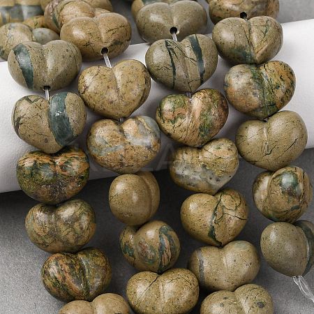 Natural Green Dragon Veins Beads G-D098-B03-1