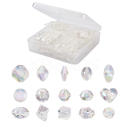 150Pcs 15 Style Transparent Acrylic Beads TACR-YS0001-06-1