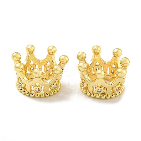 Crown Brass European Beads KK-L075-020LG-1