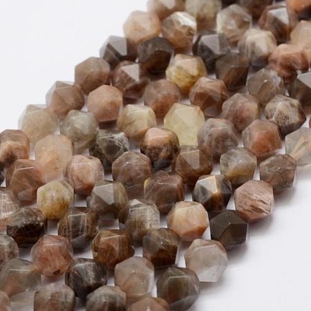 Natural Black Sunstone Beads Strands G-K209-02D-8mm-1