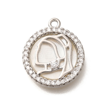 Brass Shell Pendants KK-B127-09P-1