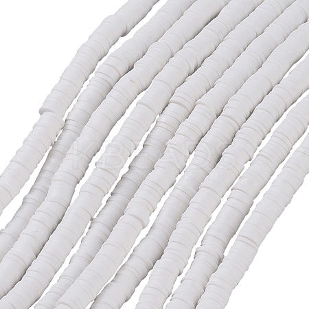 1 Strand Flat Round Handmade Polymer Clay Beads CLAY-SC0003-33A-1