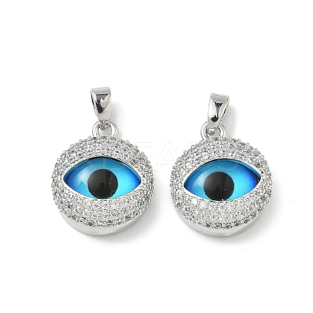 Printed Brass Micro Pave Cubic Zirconia with Glass Pendants KK-Z134-17P-02-1