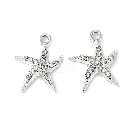 Alloy Crystal Rhinestone Pendants X-PALLOY-E775-16P-1