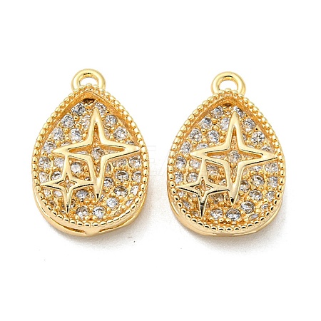 Brass Micro Pave Cubic Zirconia Pendants KK-H460-06G-1