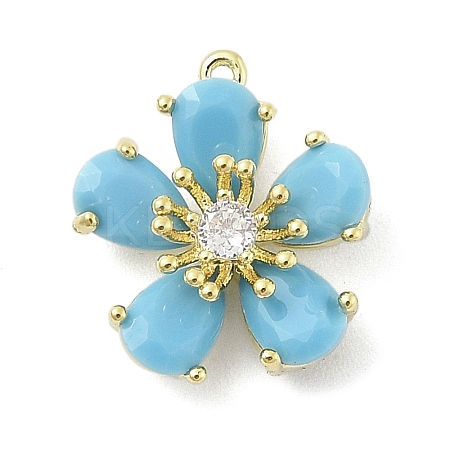 Brass Turquoise Pendants KK-S514-03G-1