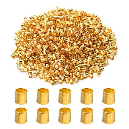 Brass Crimp Beads KK-YW0002-02G-1