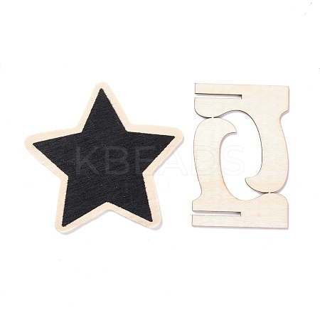 Star Wooden Mini Chalkboard Signs AJEW-M035-08-1