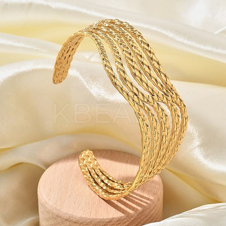 304 Stainless Steel Cuff Bangles BJEW-B108-12G-1