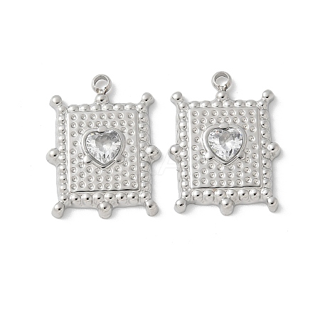304 Stainless Steel Crystal Rhinestone Pendants STAS-Z122-52P-1