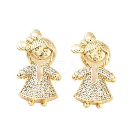 Rack Plating Brass Clear Cubic Zirconia Pendants KK-S379-09G-B-1
