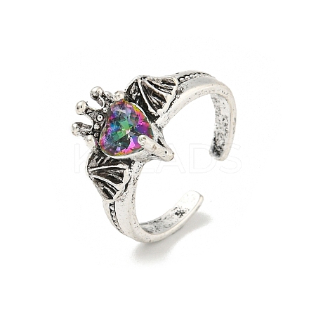 Zinc Alloy Rhinestone Solitaire Ring LS-RJEW-Z048-03AS-01-1