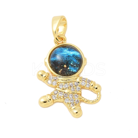 Brass Micro Pave Cubic Zirconia Pendants X-KK-S507-10G-1