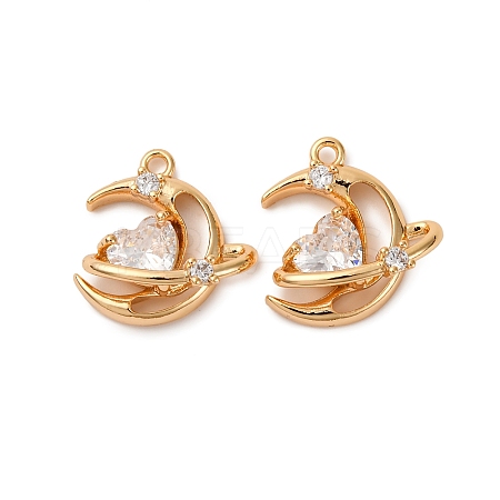 Brass Micro Pave Cubic Zirconia Pendants KK-Z112-21G-1