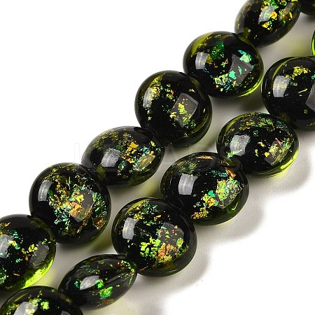 Handmade Dichroic Foil Glass Beads Strands DICH-U001-11H-1