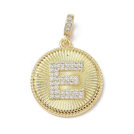 Brass Micro Pave Clear Cubic Zirconia Pendants KK-L253-17G-E-1