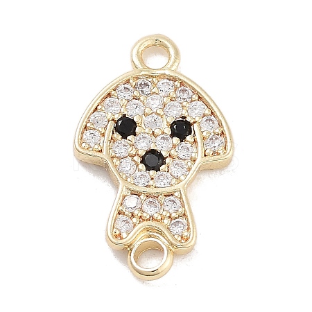 Brass Pave Clear & Black Cubic Zirconia Pet Puppy Connector Charms LS-KK-Z061-01G-02-1