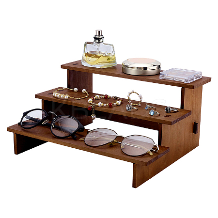 3-Tier Pine Wood Display Riser Stands for Cosmetic DJEW-WH0816-004C-1