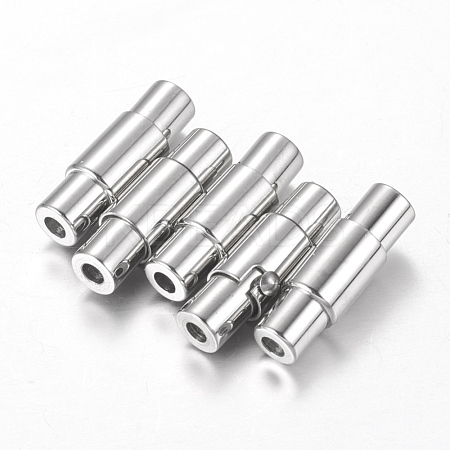 Tarnish Resistant 304 Stainless Steel Locking Tube Magnetic Clasps X-STAS-H019-1