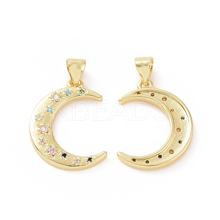 Brass Micro Pave Cubic Zirconia Pendants ZIRC-P106-03G-1