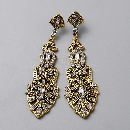 Crystal Rhinestone Teardrop Dangle Stud Earrings LS-EJEW-WH0017-14A-1