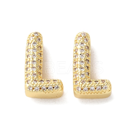 Rack Plating Brass Micro Pave Cubic Zirconia Slide Charms KK-C084-34G-L-1