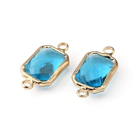 Glass Connector Charms GLAA-WH0036-16B-1