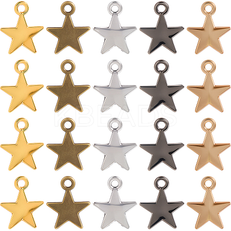 150Pcs 5 Colors Tibetan Style Alloy Pendants FIND-SC0016-24-1