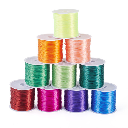 10 Rolls 10 Colors Flat Elastic Crystal Thread EW-TA0001-07-1