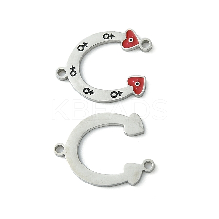 304 Stainless Steel Manual Polishing Connector Charms STAS-C075-30P-1