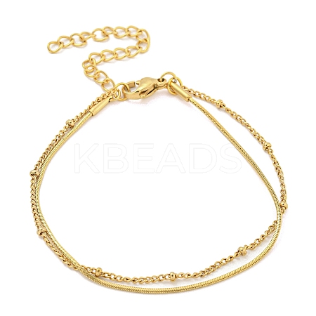 304 Stainless Steel Multi-strand Bracelets BJEW-R315-02G-1