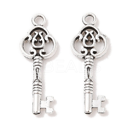 Tibetan Style Alloy Skeleton Key Pendants X-TIBEP-Q043-014-RS-1