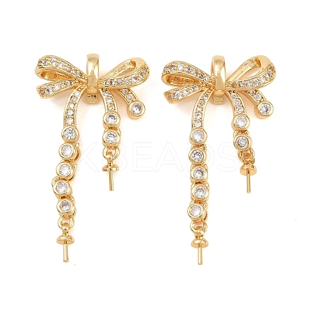 Brass Micro Pave Cubic Zirconia Peg Bails CU-CBA8264-04G-1