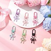 6Pcs Spray Plating Alloy Bowknot Pendant Decorations HJEW-JM04239-1