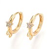 Brass Micro Pave Cubic Zirconia Hoop Earring Finding KK-N261-46G-1