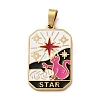 Ion Plating(IP) 304 Stainless Steel Enamel Pendants STAS-Q003-01G-015-1