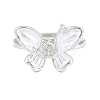 Brass Micro Pave Cubic Zirconia Adjustable Ring Components KK-CBAC351-04P-1