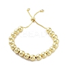 Adjustable Brass Round Beaded Slider Bracelets BJEW-D039-31C-G-1