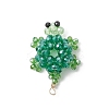 3D Electroplate Glass Seed Beaded Tortoise Pendants PALLOY-MZ00674-2