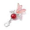 Angel Acrylic & Glass Pearl Pendant Decorations HJEW-JM02364-02-5